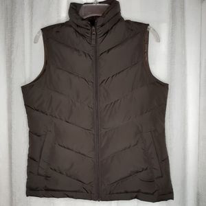 Lands'End Brown Down Filled Puffer Vest Size S.